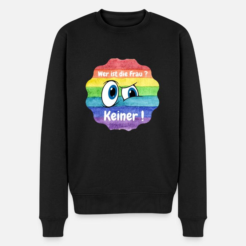 wer ist die Frau, LBTQ, CSD - Männer Premium Bio Pullover - Schwarz