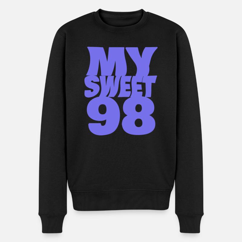 98 - Männer Premium Bio Pullover - Schwarz