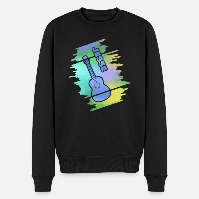 Gitarre Jesse - Männer Premium Bio Pullover - Schwarz