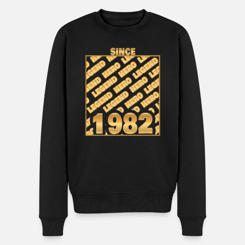 Hero 1982 - Männer Premium Bio Pullover - Schwarz
