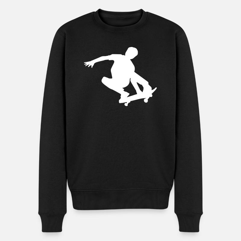 Skate Freestyle Grab Trick - Männer Premium Bio Pullover - Schwarz