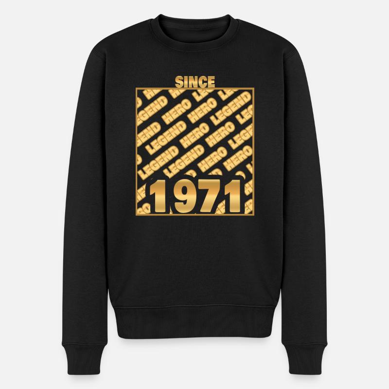 Hero 1971 - Männer Premium Bio Pullover - Schwarz