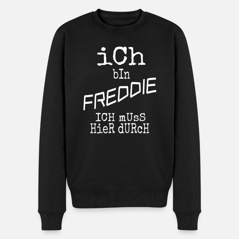 Freddie - Männer Premium Bio Pullover - Schwarz