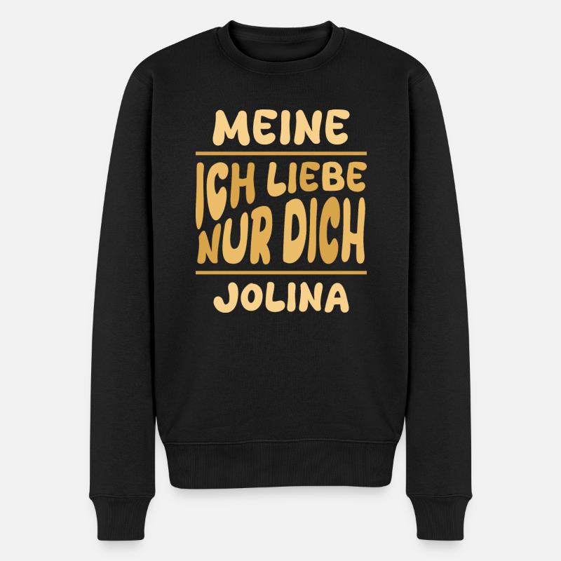 Frau Jolina - Männer Premium Bio Pullover - Schwarz