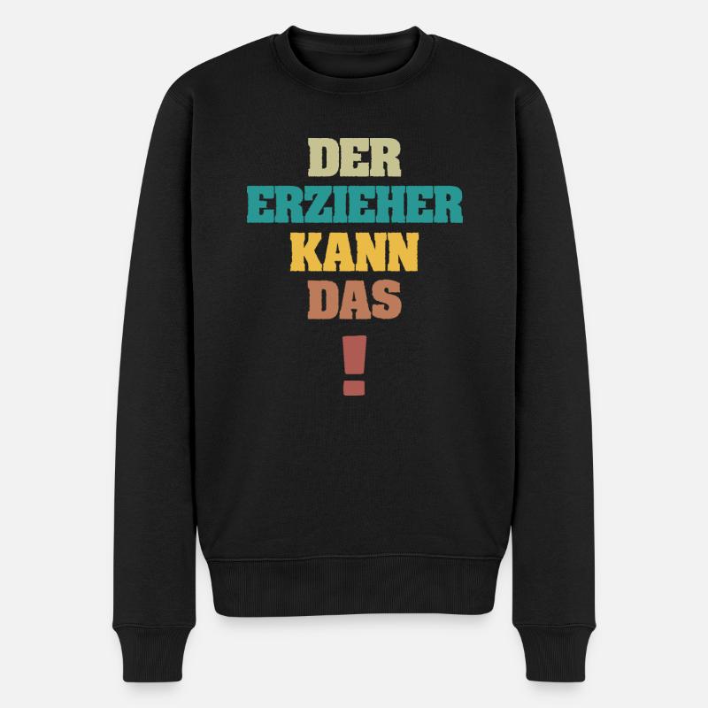 Geschenk für Erzieher - Männer Premium Bio Pullover - Schwarz