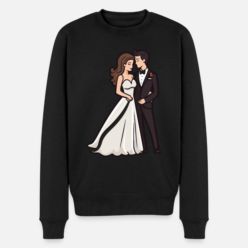 Couple Mariage Marié - Pull Premium bio Homme - noir