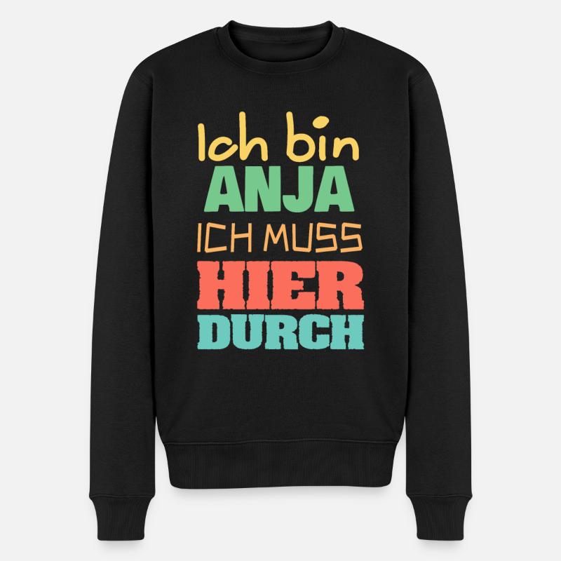 Anja - Männer Premium Bio Pullover - Schwarz