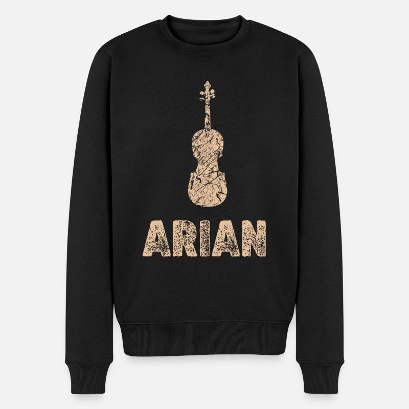 Vorname Arian - Männer Premium Bio Pullover - Schwarz
