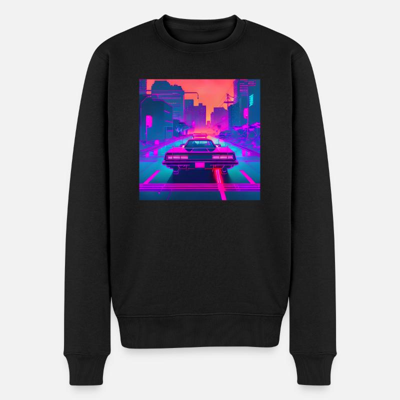 Vague Future des années 80 - Pull Premium bio Homme - noir