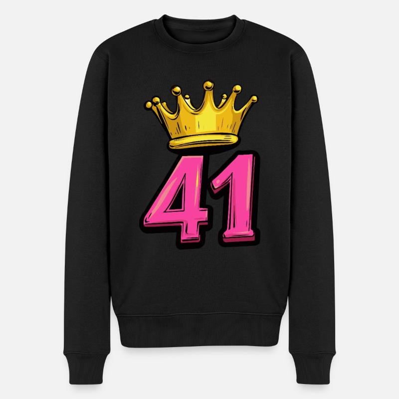 41 Numéro Jersey Couronne - Pull Premium bio Homme - noir