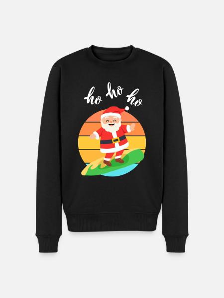 Surfing santa claus - Men's Premium Organic Jumper - black