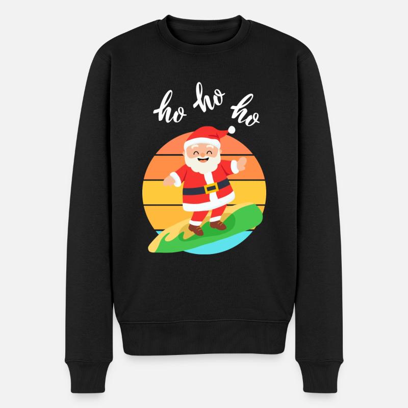 Père Noël surf - Pull Premium bio Homme - noir