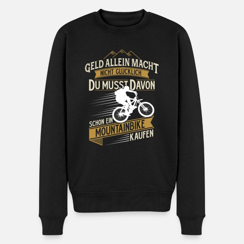 Fahrrad Mountainbike MTB Downhill Mountainbiking - Männer Premium Bio Pullover - Schwarz