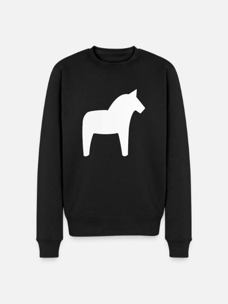 Dalahäst Pferd Schweden - Männer Premium Bio Pullover - Schwarz