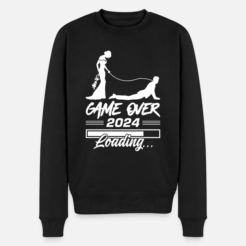 Hochzeit Loading 2024 Game Over - Männer Premium Bio Pullover - Schwarz