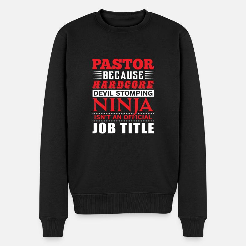 Pastor devil stomping Ninja - Men's Premium Organic Jumper - black