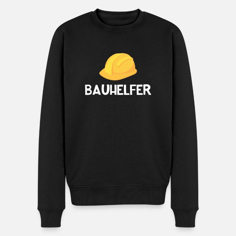 Bauhelfer Hilfe Helfer Bauherr Bauherren Geschenk - Männer Premium Bio Pullover - Schwarz
