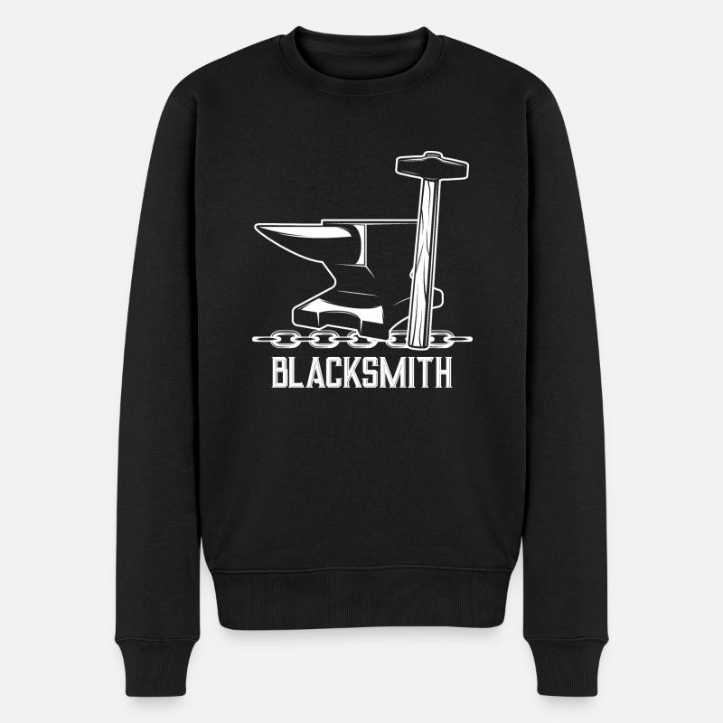 Schmied Hammer Amboss - Männer Premium Bio Pullover - Schwarz