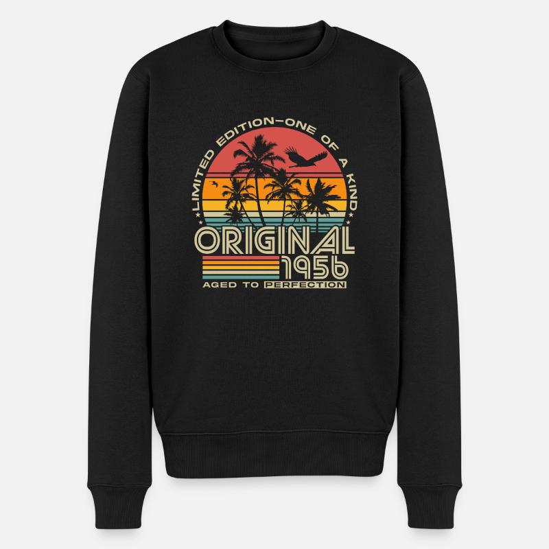 1956 Jahrgang Vintage Retro Geburtstag Geschenk - Männer Premium Bio Pullover - Schwarz