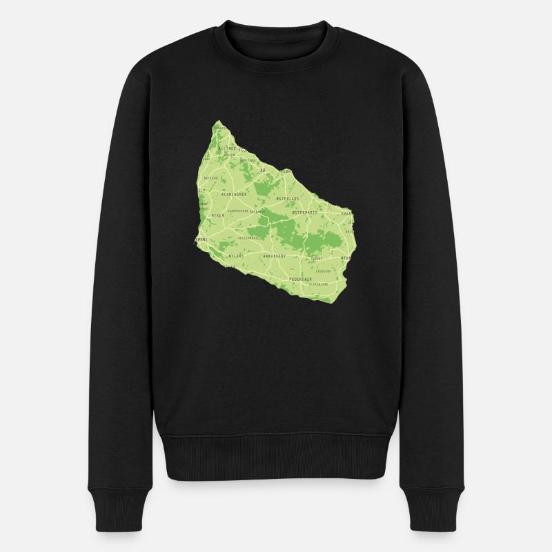 Bornholmer Karte - Männer Premium Bio Pullover - Schwarz