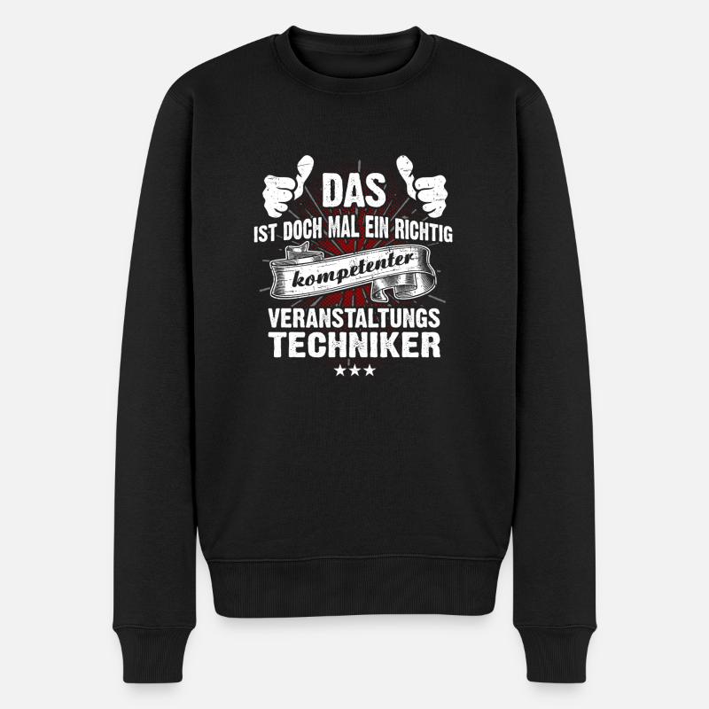 T-Shirt Ein kompetenter Veranstaltungstechniker - Männer Premium Bio Pullover - Schwarz