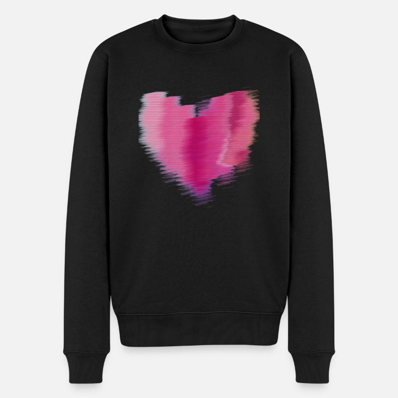 herzen,herz,liebe, love,rot, psychedelisch,pink - Männer Premium Bio Pullover - Schwarz