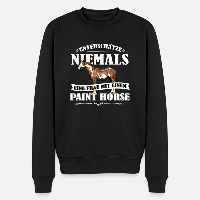 Paint Horse Pferde Shirt-UNF - Männer Premium Bio Pullover - Schwarz