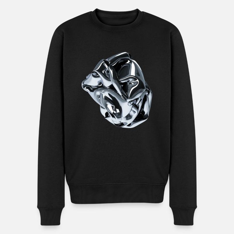 Futuristic 3D - Männer Premium Bio Pullover - Schwarz