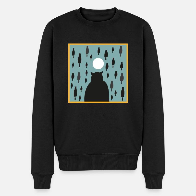 pluie chats - Pull Premium bio Homme - noir