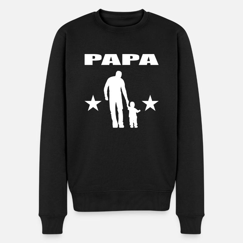 Papa - Männer Premium Bio Pullover - Schwarz