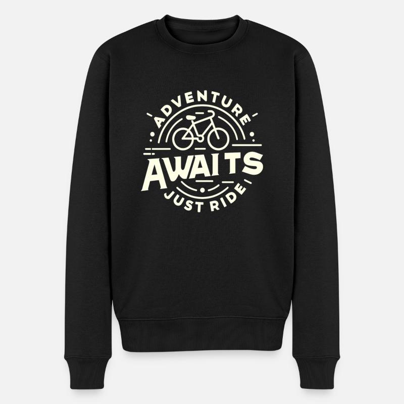 Das Abenteuer wartet, fahr einfach los - Männer Premium Bio Pullover - Schwarz