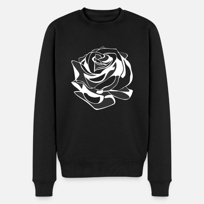 Rose - Männer Premium Bio Pullover - Schwarz