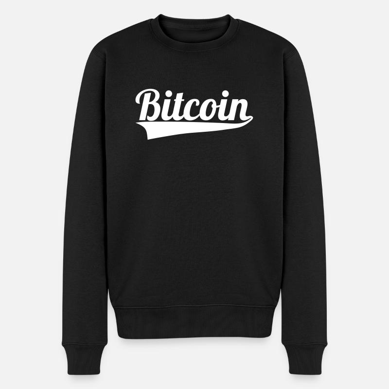 Bitcoin lettering - Men's Premium Organic Jumper - black