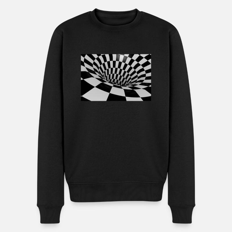 Optical Illusion 3D - Männer Premium Bio Pullover - Schwarz
