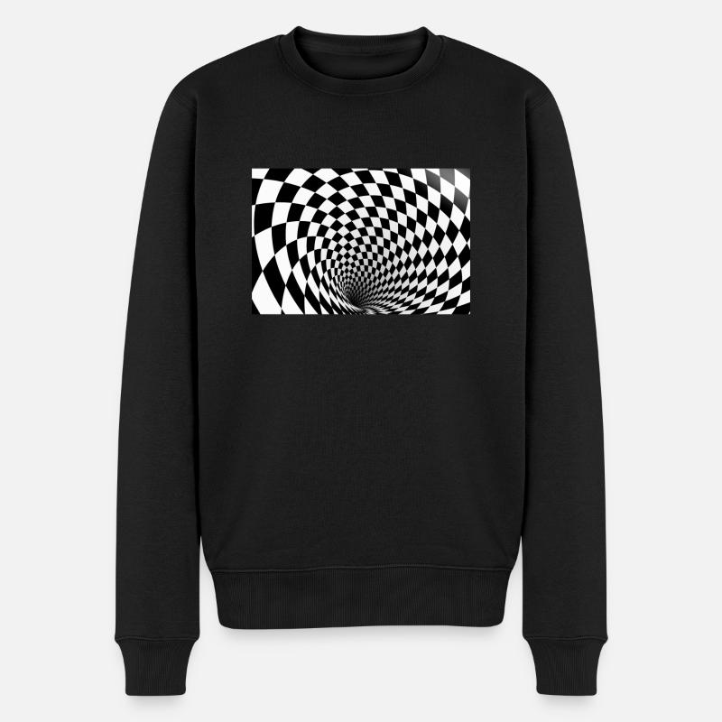 Optisk illusion 3D - Økologisk premium-sweatshirt til mænd - sort