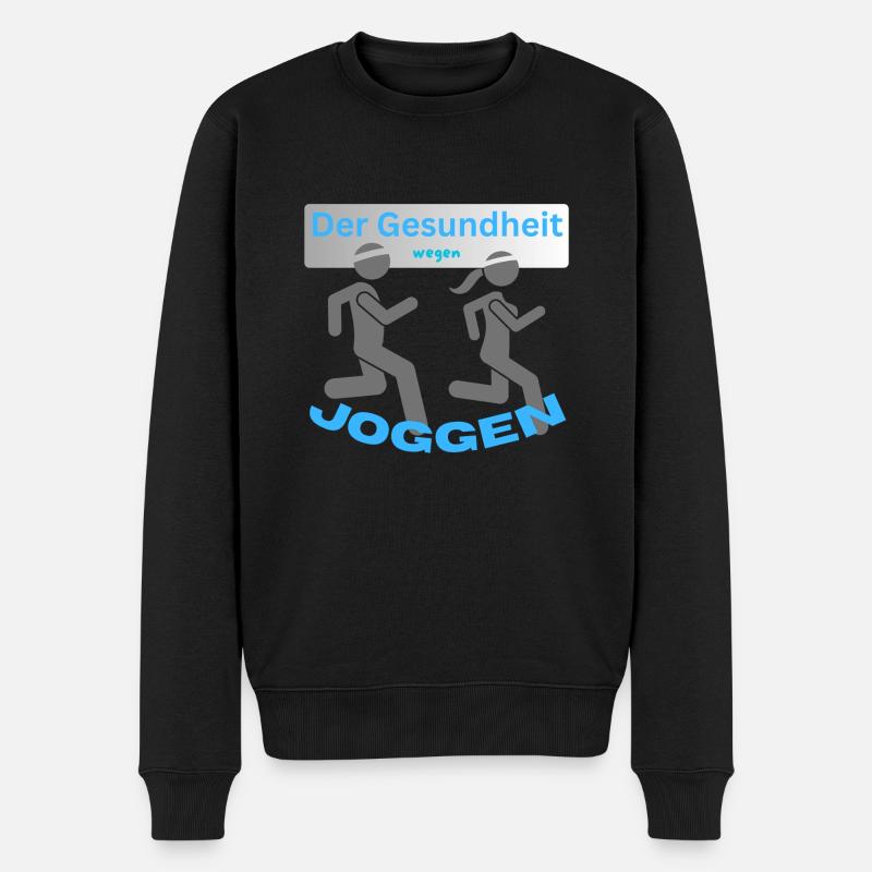 Joggen - Männer Premium Bio Pullover - Schwarz