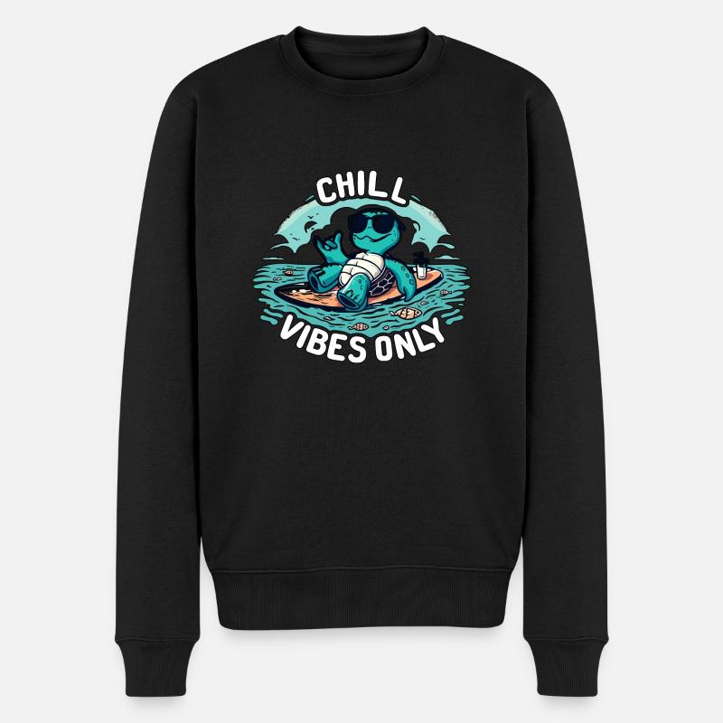 Nur Chill Vibes - Männer Premium Bio Pullover - Schwarz