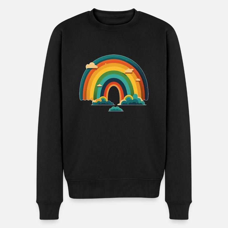 RAINBOW - Männer Premium Bio Pullover - Schwarz