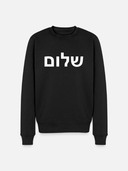 Shalom - Männer Premium Bio Pullover - Schwarz