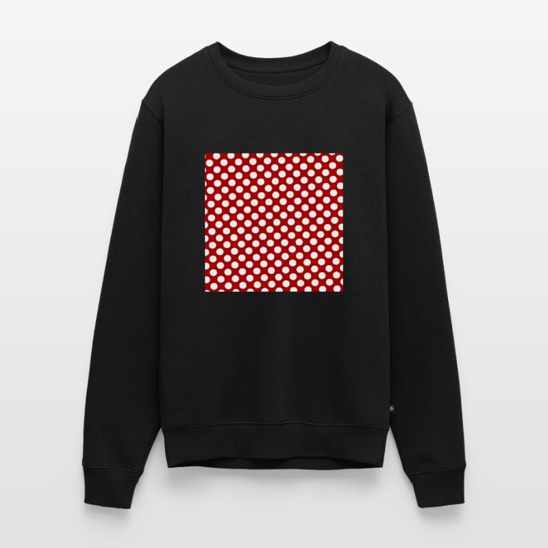 Polka dot red white background dot pattern Men's Premium Organic Jumper