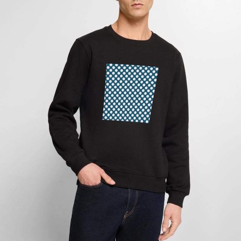 Polka dot blue background dot pattern blue white Men's Premium Organic Jumper