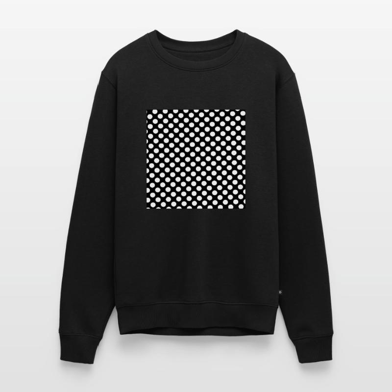 Polka dot black and white background dot pattern Men's Premium Organic Jumper