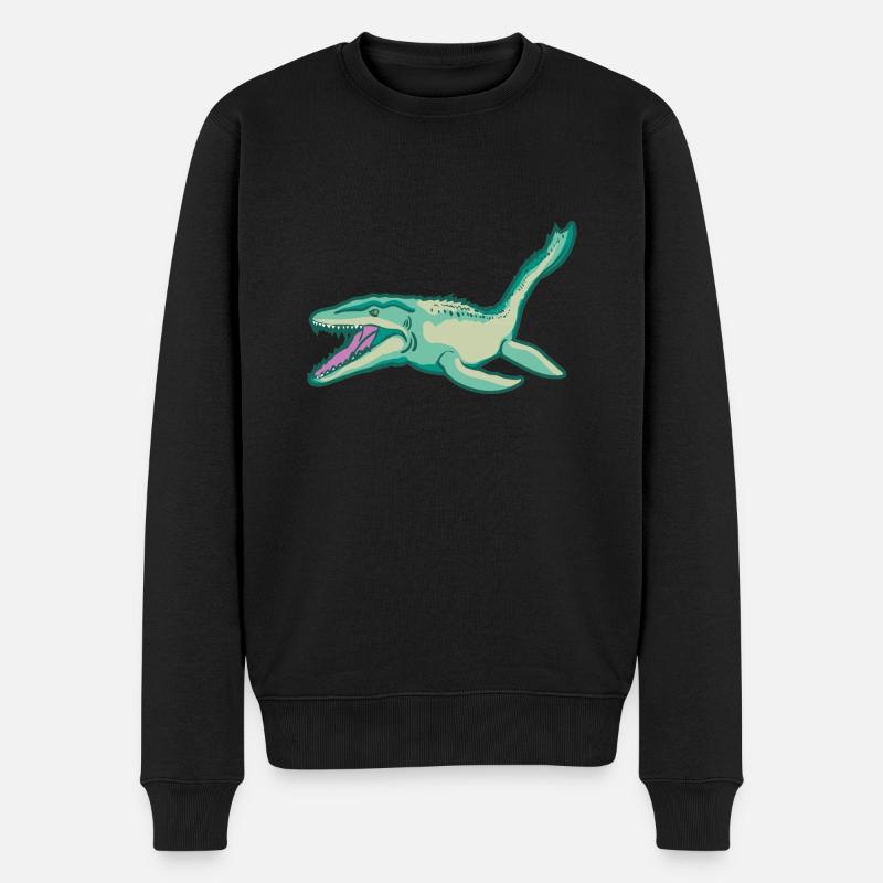 Plesiosaurus dinosaure Dino primitive idée de cadeau - Pull Premium bio Homme - noir