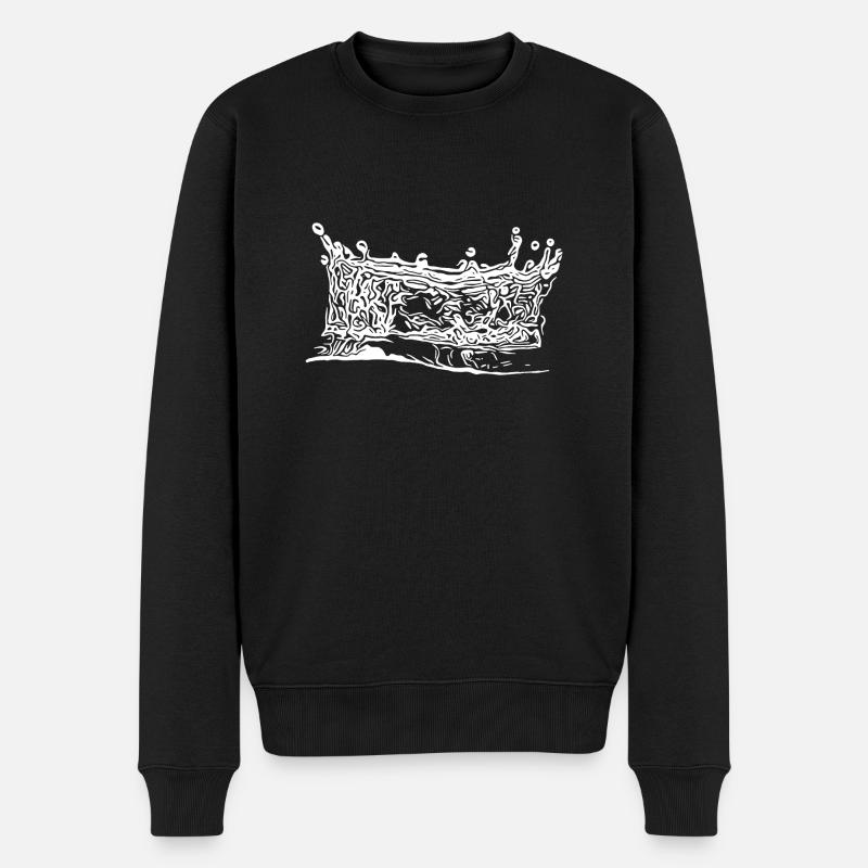 Éclaboussures élégantes de couronne d’eau - Pull Premium bio Homme - noir