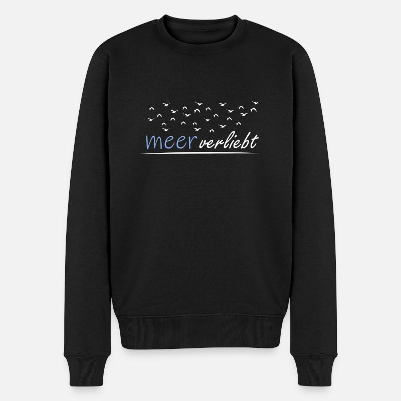 meerverliebt - Männer Premium Bio Pullover - Schwarz