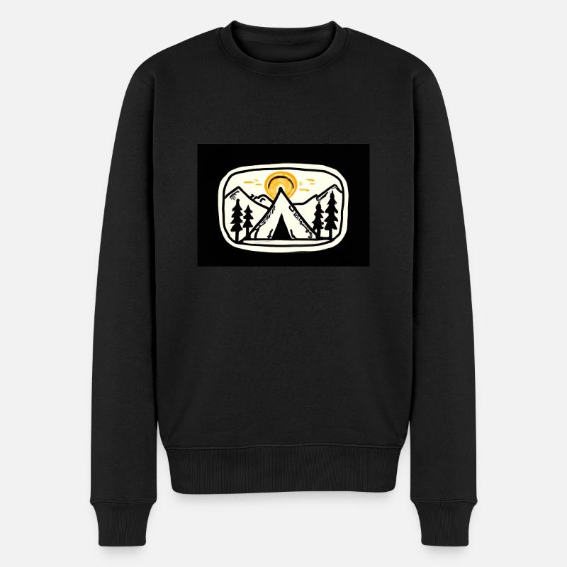 Camping Sonnenuntergang - Männer Premium Bio Pullover - Schwarz