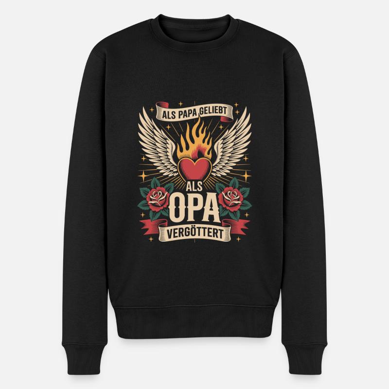 Opa Geschenk Geburtstag Spruch Lustig Geschenkidee - Männer Premium Bio Pullover - Schwarz