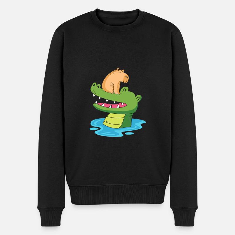 Capibara Capybara - Männer Premium Bio Pullover - Schwarz