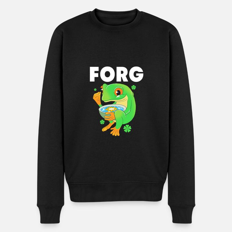 Laubfrosch Frosch - Männer Premium Bio Pullover - Schwarz