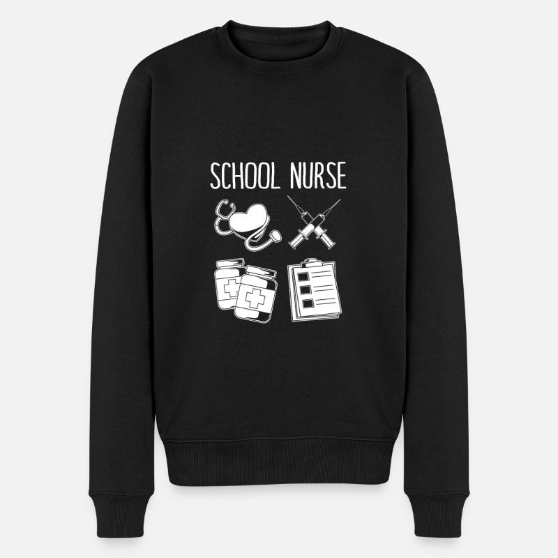 Krankenschwester Schule - Männer Premium Bio Pullover - Schwarz